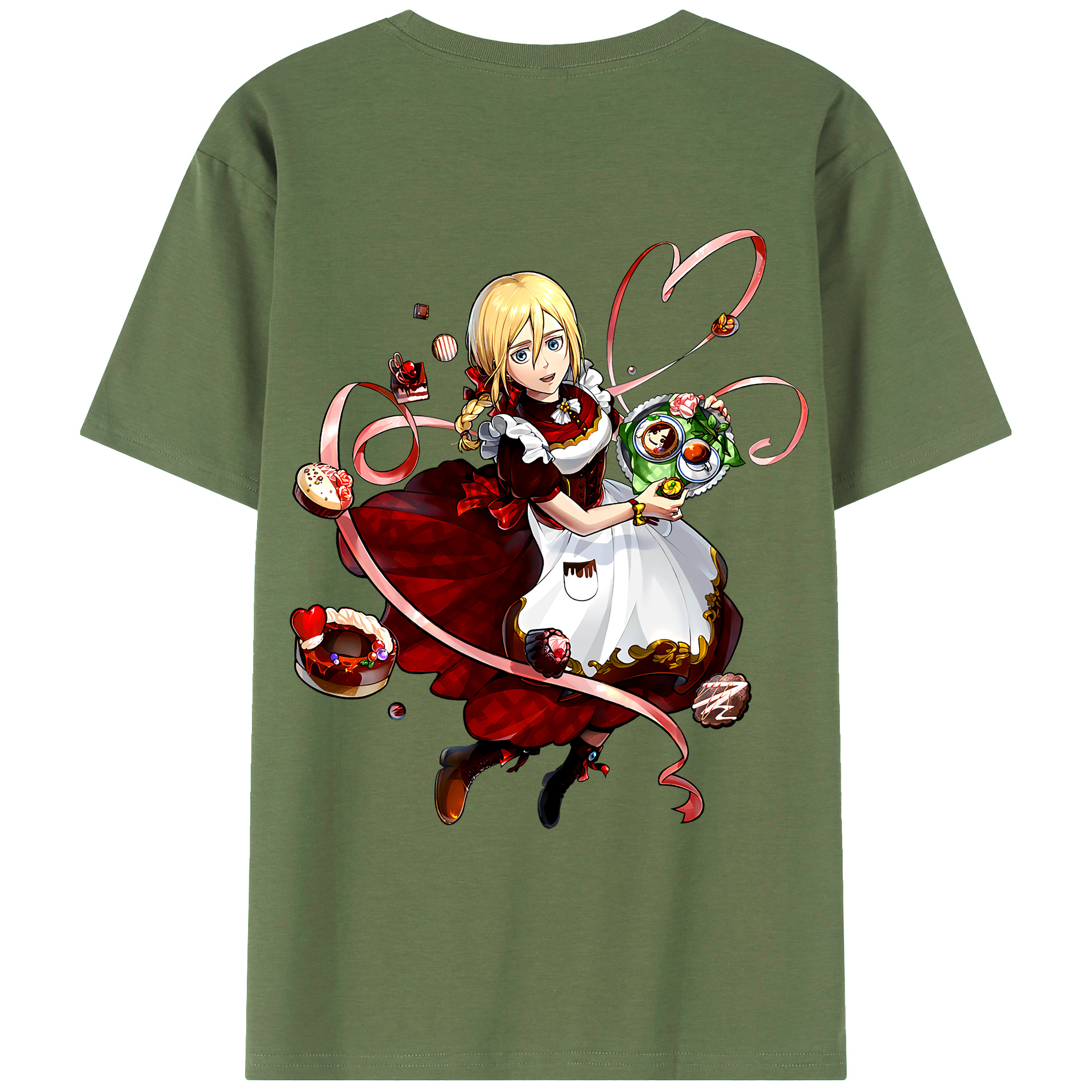 （画像用） 進撃の巨人 クリスタ·レンズ Attack on Titan Christa Lenz 綿100％ メンズ半袖Tシャツ（バックプリント） 通気性